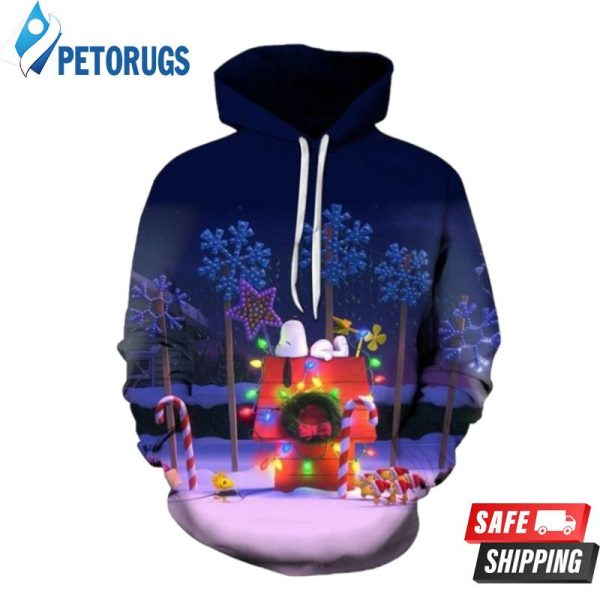 2020 Christmas Fashion And Pered Custom Christmas Lights And Small Houses Graphic 3D Hoodie