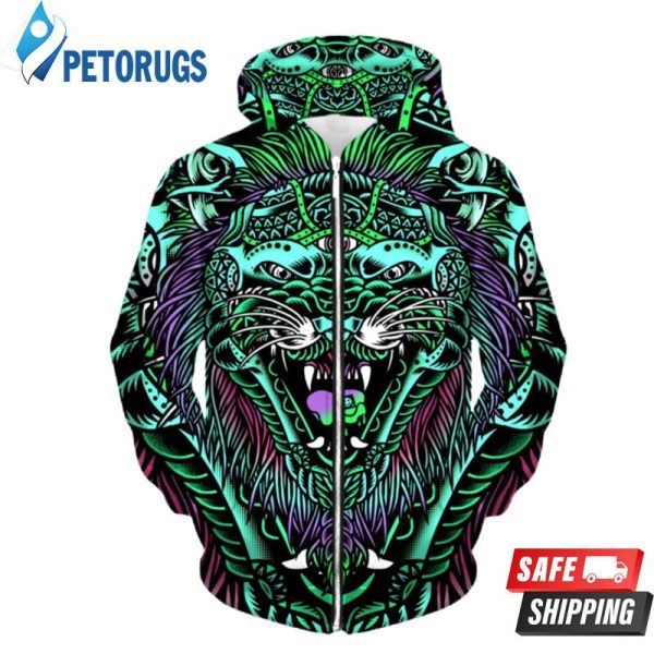 Acid Tiger Up 3D Hoodie