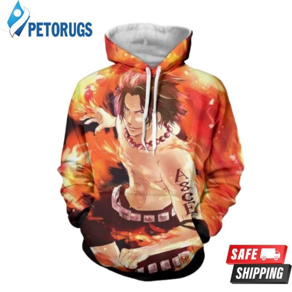 Anime One Piece Ace 3D Hoodie