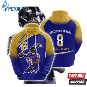 Baltimore Ravens Lamar Jackson 3D Hoodie