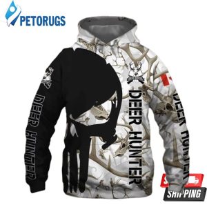 Big Black Punisher Skull Camo 3D Hoodie