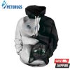 Black Catwhite Cat 3D Hoodie