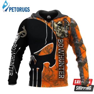 Black Punisher Skull Camo 3D Hoodie