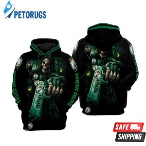 Boston Celtics Nfl Football Skull Death Guns 3D Hoodie