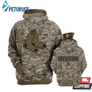 Boston Red Sox Camouflage Veteran 3D Hoodie