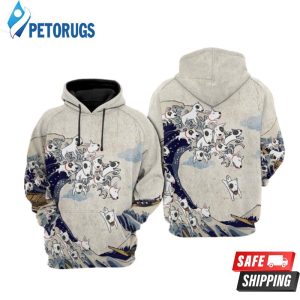 Bull Terrier Wave 3D Hoodie