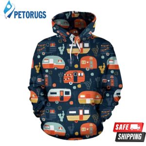 Camper Caravan Pattern 3D Hoodie