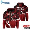 Canada Red And Pered Custom Canada Graphic 3D Hoodie