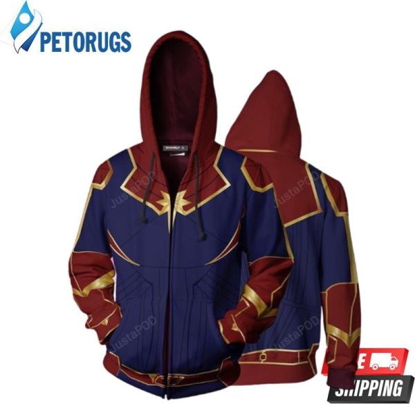 Captain Marvel Cosplay Costume Carol Danvers 2019 Superhero Halloween Costumes Ms Marvel Cosplay 3D Hoodie