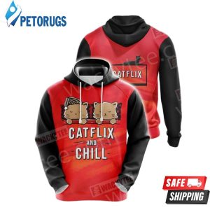 Catflix And Chill 2983 3D Hoodie