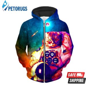 Catstronaut Up 3D Hoodie