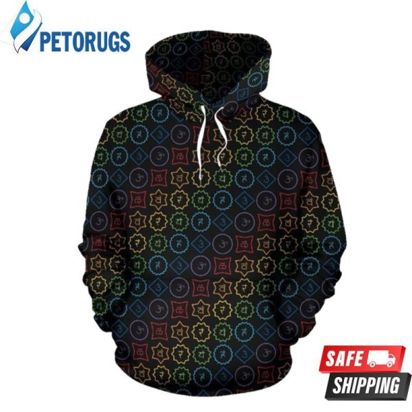 Chakra Colorful Symbol Pattern 3D Hoodie