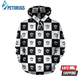 Checkered Flag Crown Pattern 3D Hoodie