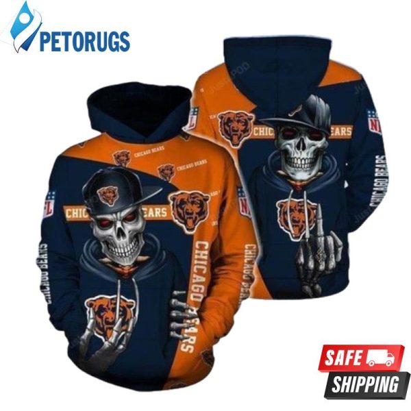 Chicago Bears Hip Hop Skull 3D Hoodie