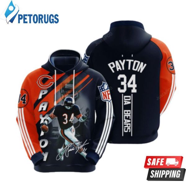 Chicago Bears Walter Payton 3D Hoodie