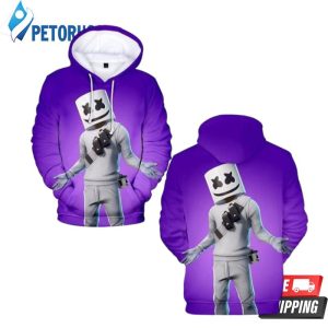 Cool Marshmello Face Thin 3D Hoodie