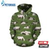 Cow On Grass Pattern 3D Hoodie