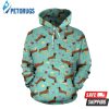 Dachshund With Floral Pattern 3D Hoodie