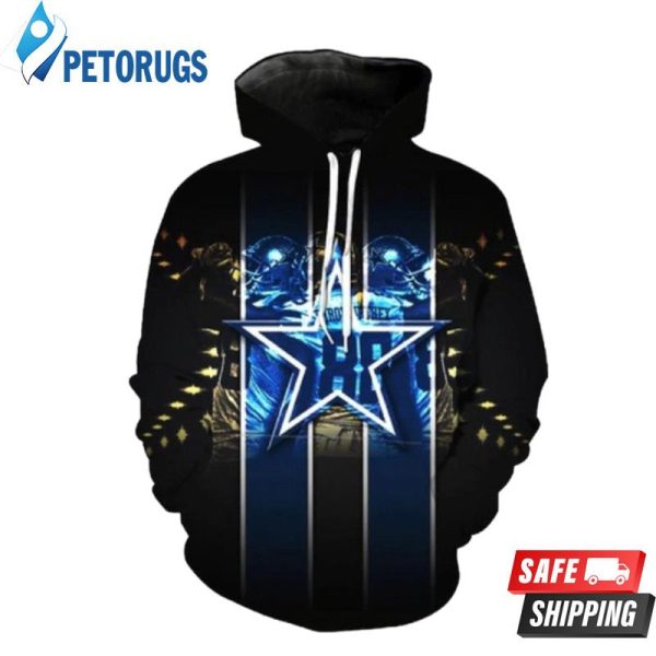 Dallas Cowboys Blue Strip And Pered Custom Dallas Cowboys Graphic 3D Hoodie