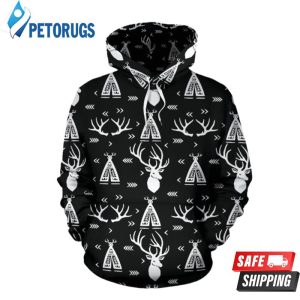 Deer Native Indian Pattern 3D Hoodie