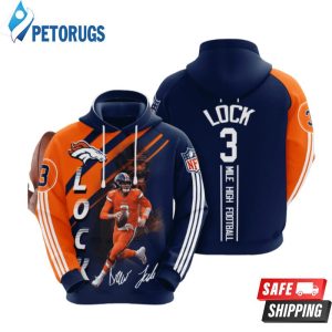 Denver Broncos Drew Lock 3D Hoodie