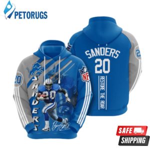 Detroit Lions Barry Sanders 3D Hoodie