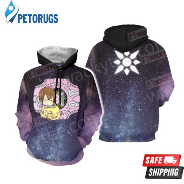 Digimon Hikari And Nyaromon 3987 3D Hoodie