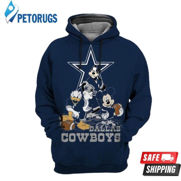 Disney Cartoon Character Dallas Cowboys Fashion 3D Hoodie