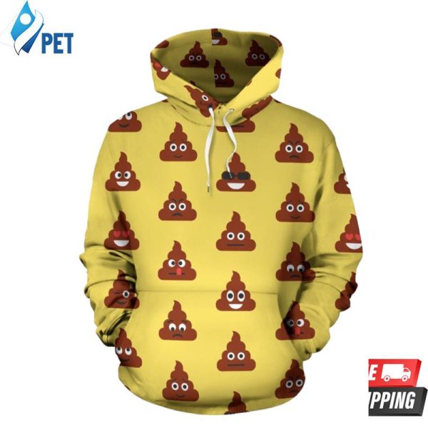 Emoji Poop Pattern 3D Hoodie