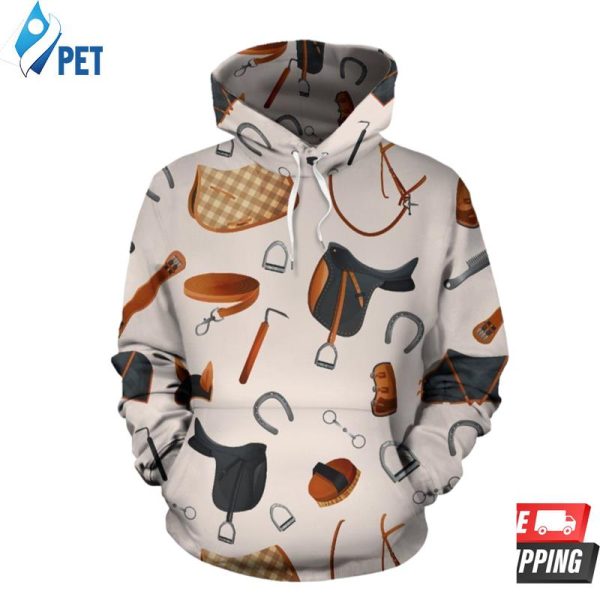 Equestrian Equipment Pattern 3D Hoodie