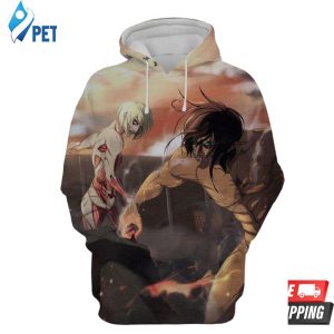 Eren Yeager Attack On Titan Attack On Titan 23107 3D Hoodie