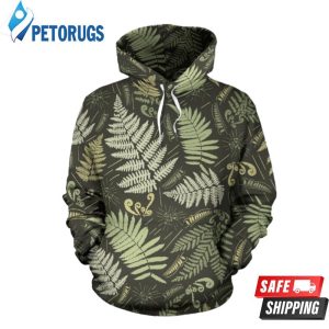 Fern Leave Green Pattern 3D Hoodie