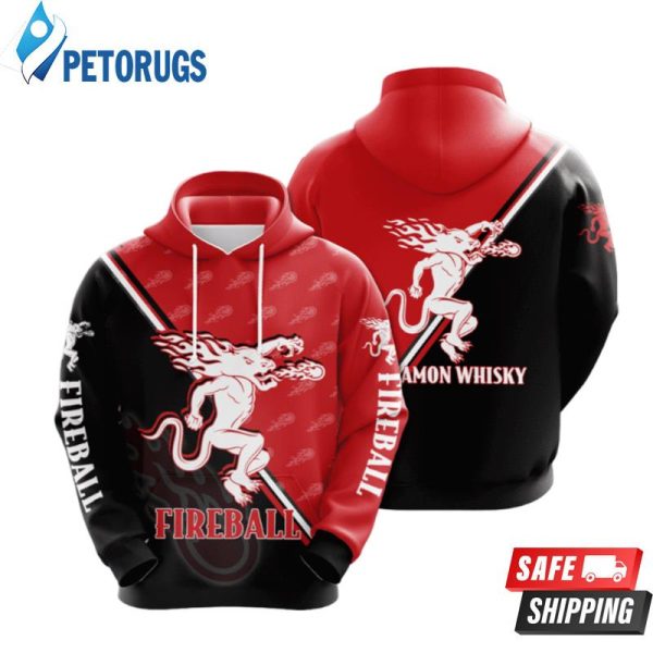 Fireball Whiskey 3D Hoodie