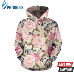 Floral Pink Butterfly 3D Hoodie