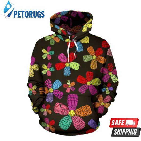 Flower Power Colorful Pattern 3D Hoodie