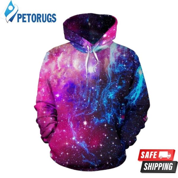 Galaxy Night Purple Space 3D Hoodie