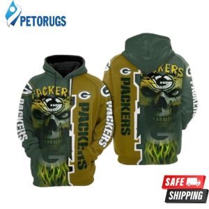 Green Bay Packers Nfl Football Skull Smoke Green Bay Packers 3D Hoodie