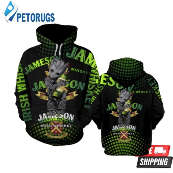 Groot And Jameson Irish Whiskey 3D Hoodie