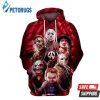 Halloween Horror Michael Myers Leatherface Freddy Krueger Jason Chucky 3D Hoodie