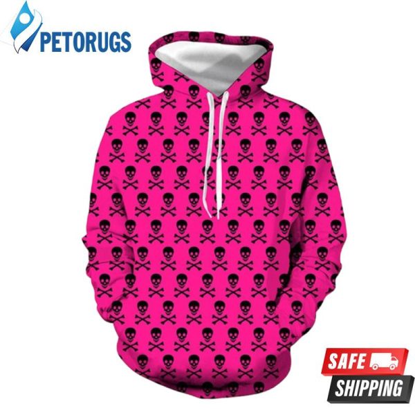 Halloween Pink Skull 3D Hoodie