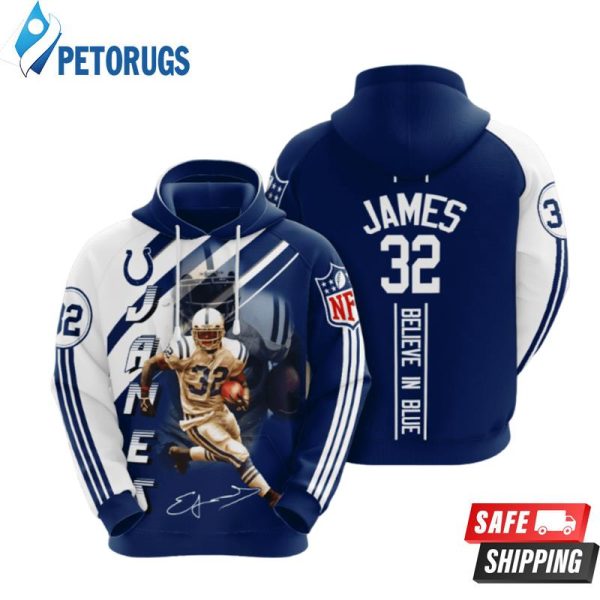 Indianapolis Colts Edgerrin James 3D Hoodie