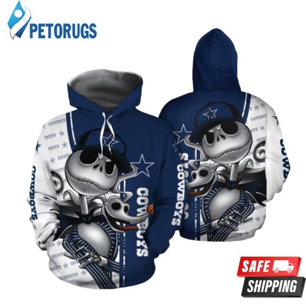 Jack Skellington And Zero Dallas Cowboys 3D Hoodie