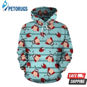 Ladybug Happy Pattern 3D Hoodie