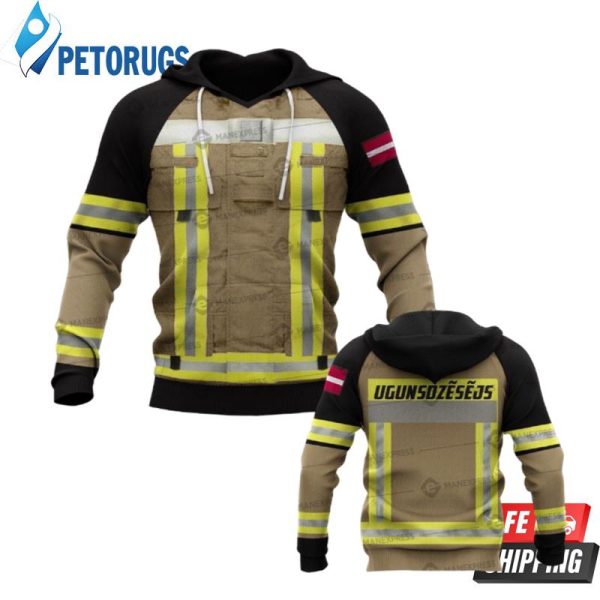 Latvian Firefighter 3D Hoodie