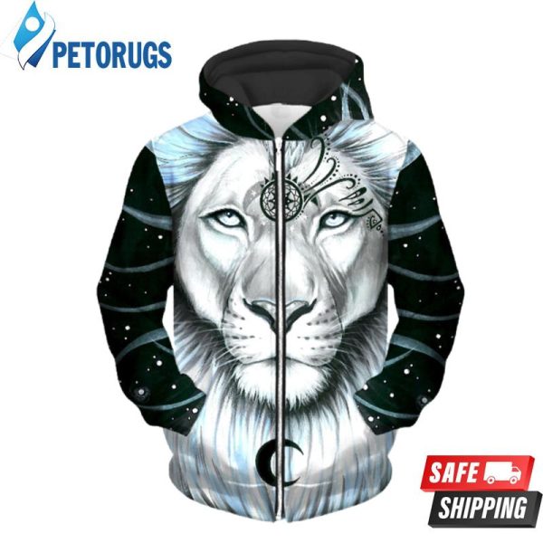 Lion Galaxy Up 3D Hoodie