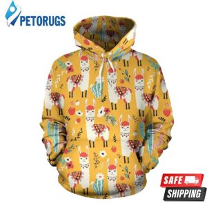 Llama Cute Themed 3D Hoodie