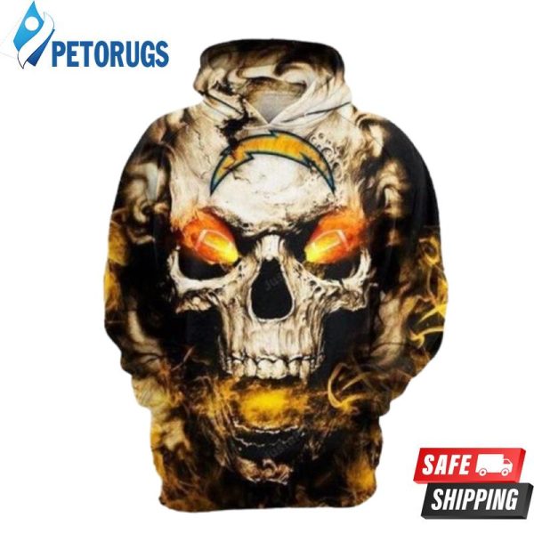 Los Angeles Chargers Skull Los Angeles Chargers 3D Hoodie