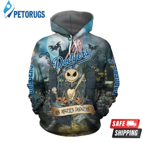 Los Angeles Dodgers With Jack Skellington Los Angeles Dodgers 20094 3D Hoodie