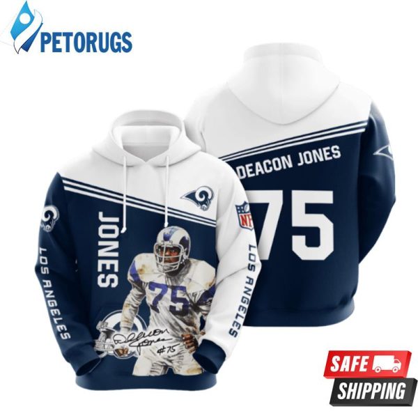 Los Angeles Rams Deacon Jones 75 3D Hoodie