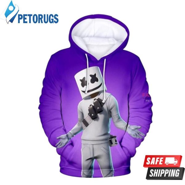 Marshmello Purple B 3D Hoodie